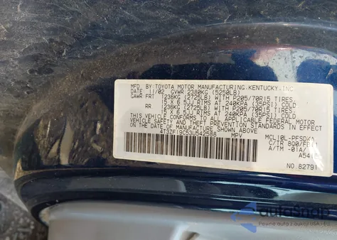 2003 Toyota Sienna Ce z USA, uszkodzony, nr VIN 4T3ZF19C53U542588